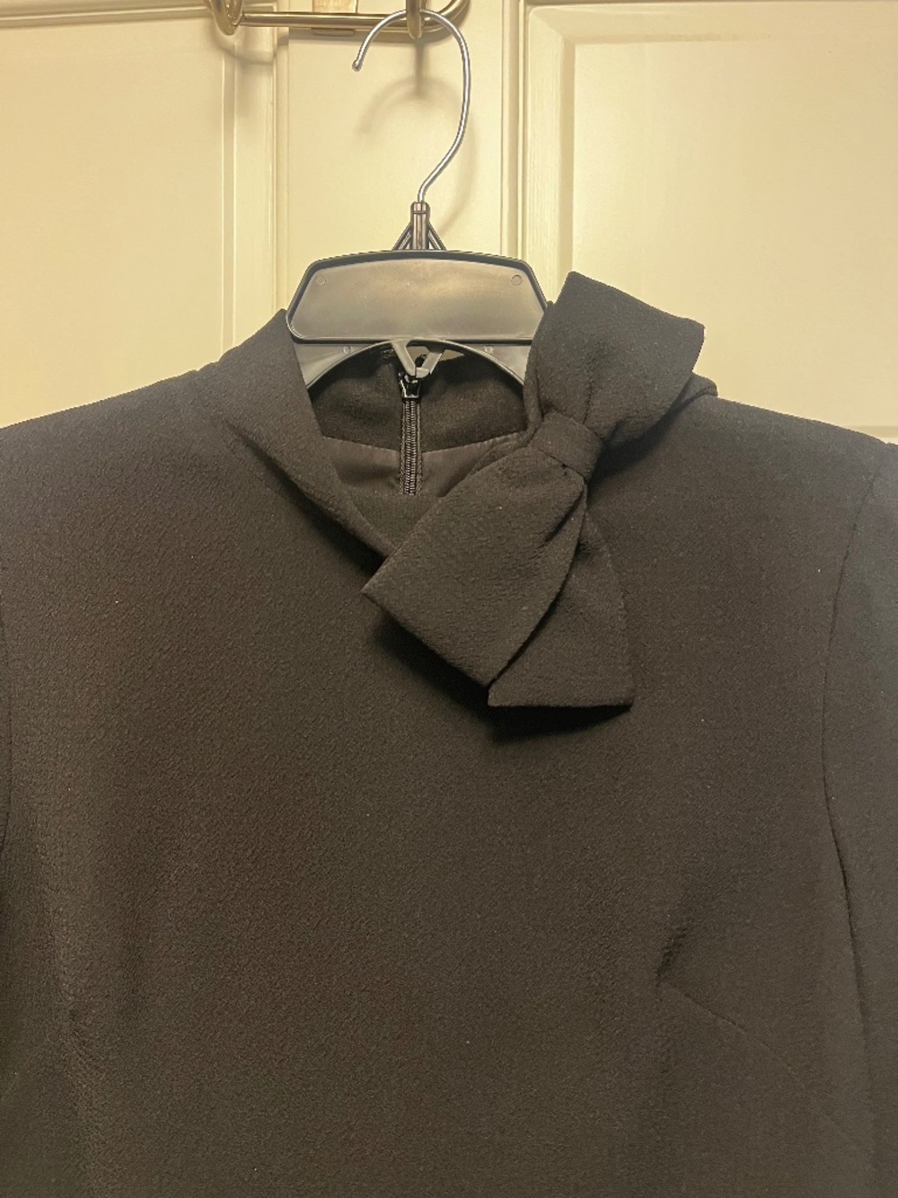 Black Eliza J Crepe Shift Dress With Bow Collar Size 6